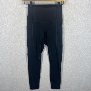 Everlane Perform Leggings Womens XS Black High Waisted Pockets Yoga EUC